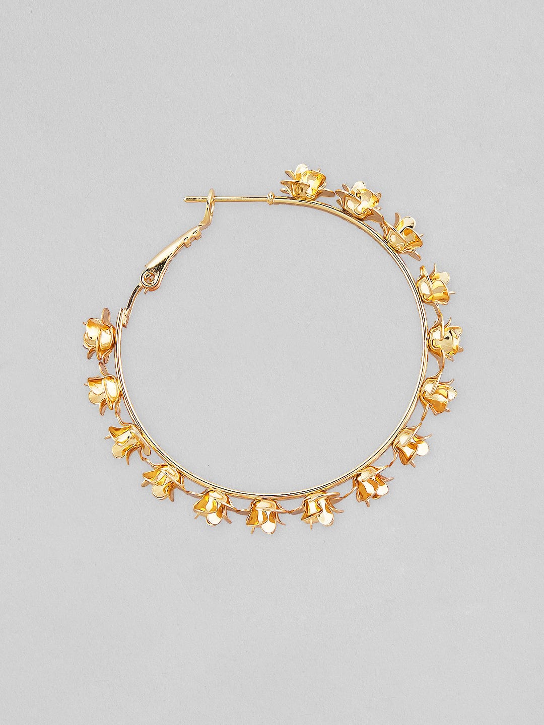 Rubans Voguish Gold-Toned Circular Hoop Earrings Earrings