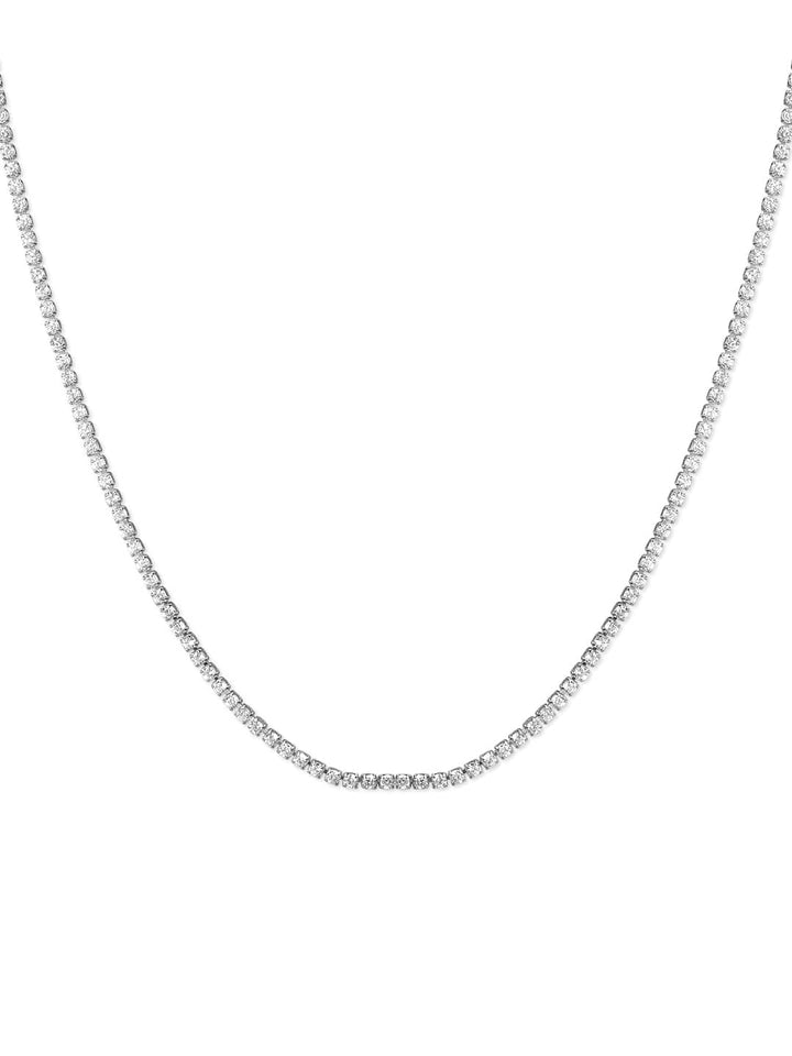 Rubans Voguish Silver Plated Zirconia Stone Studded Western Chain. Chain & Necklaces