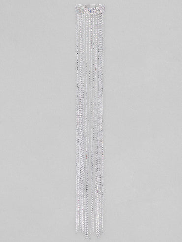 Rubans Voguish Silver Shimmery Long Fringe Rubberband Hair Accessory