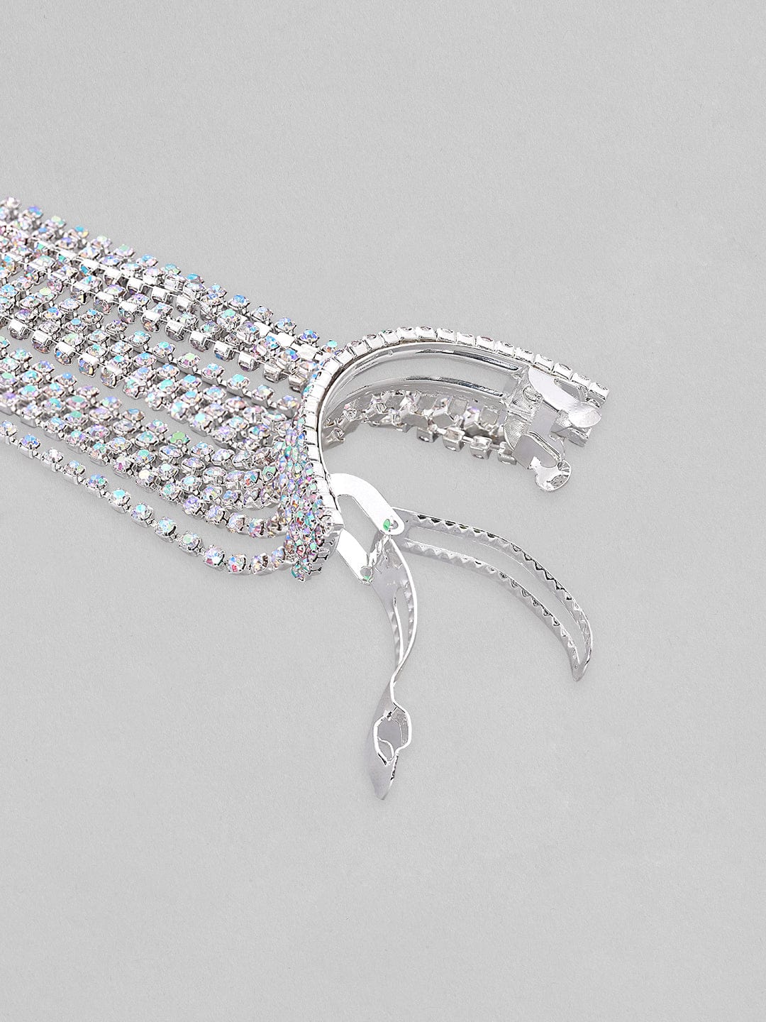 Rubans Voguish Silver Shimmery Long Fringe Rubberband Hair Accessory