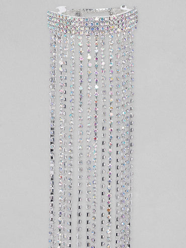 Rubans Voguish Silver Shimmery Long Fringe Rubberband Hair Accessory