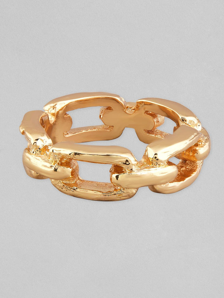 Rubans Voguish Women Gold-Plated Chain linked Finger Ring Rings