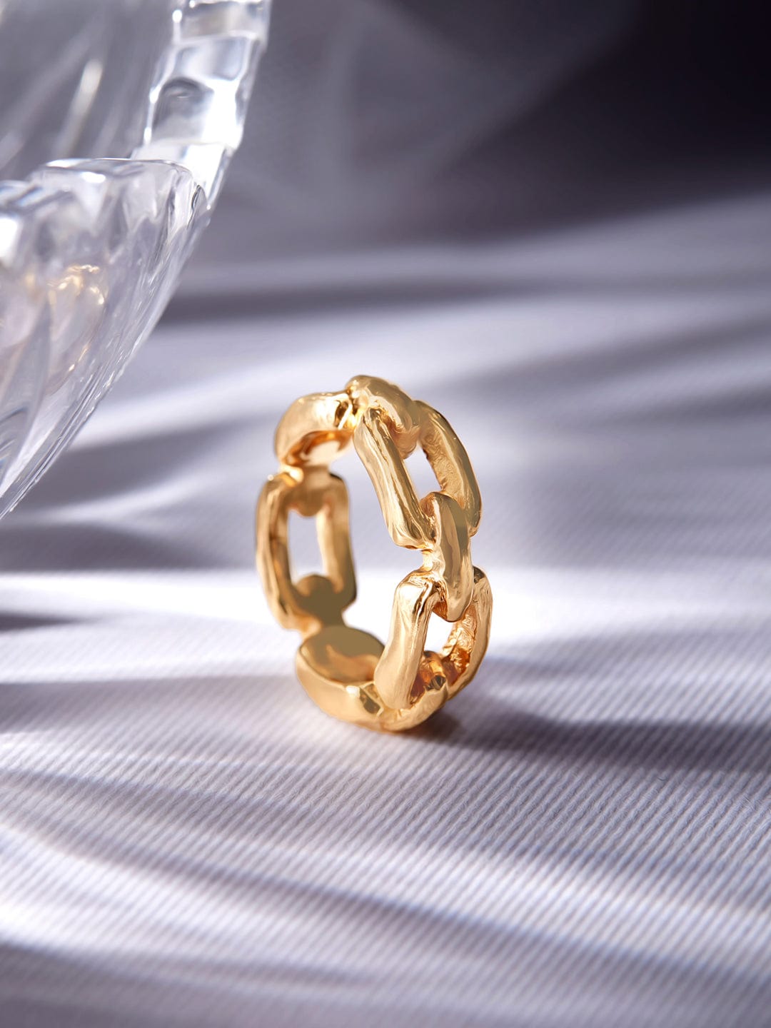 Rubans Voguish Women Gold-Plated Chain linked Finger Ring Rings