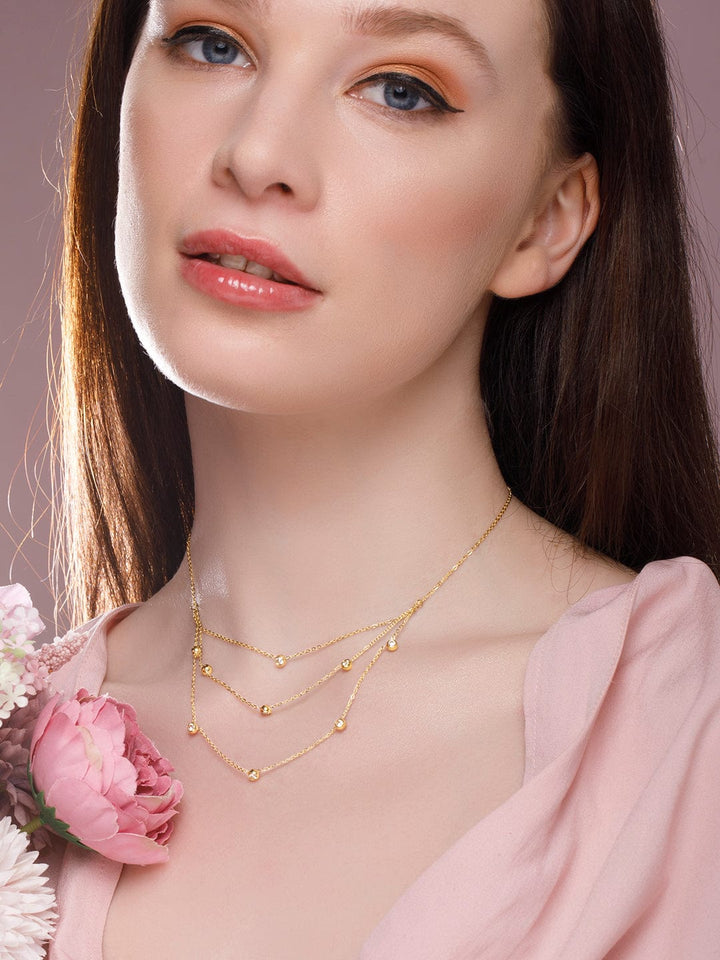 Rubans Voguish Women Gold-Toned Gold-Plated Layered Necklace Necklace