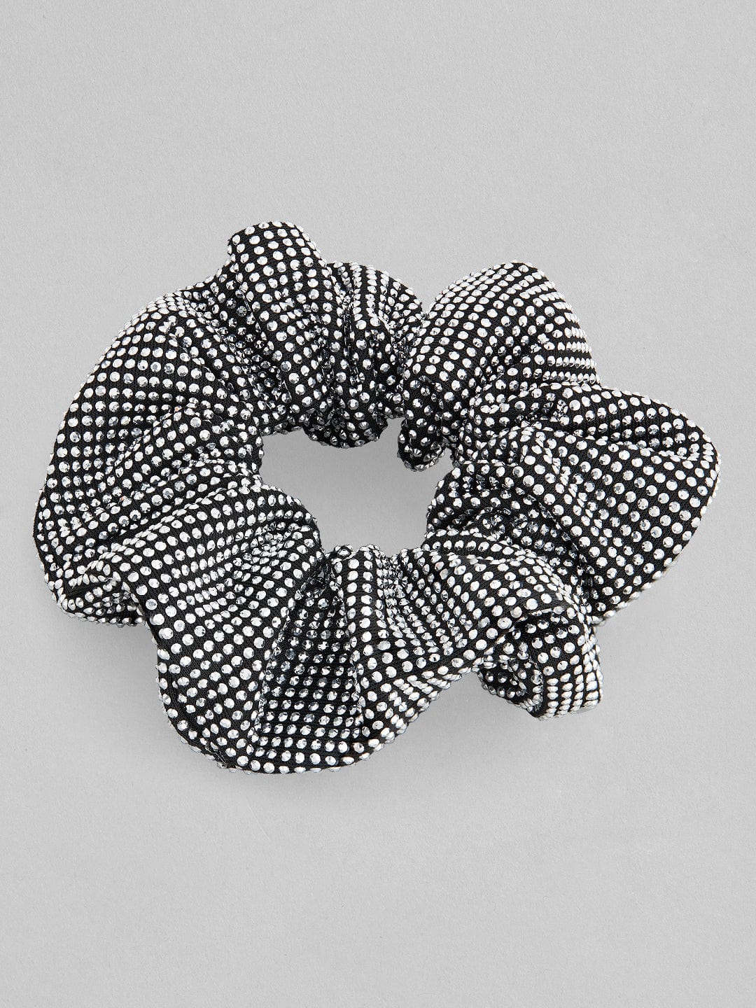 Rubans Women Black & White Glitters Embellished Ponytail Holders Head Jewellery