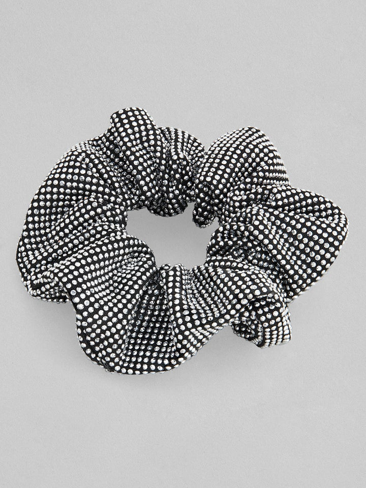 Rubans Women Black & White Glitters Embellished Ponytail Holders Head Jewellery