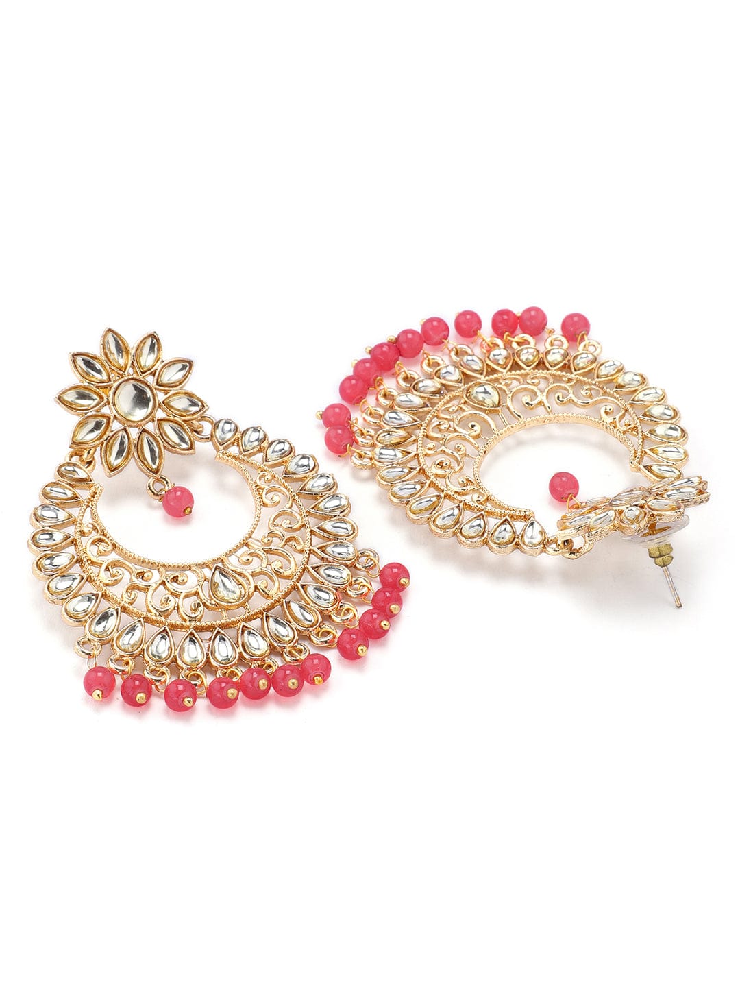 Rubans Women Gold-Plated & Pink Kundan Meenakari Jewellery Set Jewelry Sets