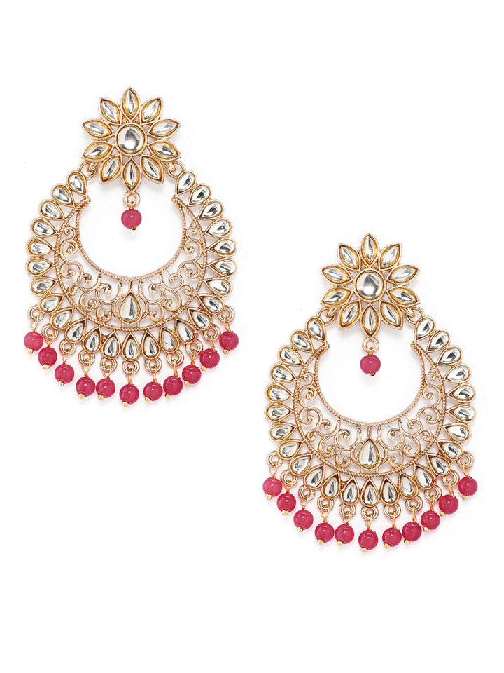 Rubans Women Gold-Plated & Pink Kundan Meenakari Jewellery Set Jewelry Sets