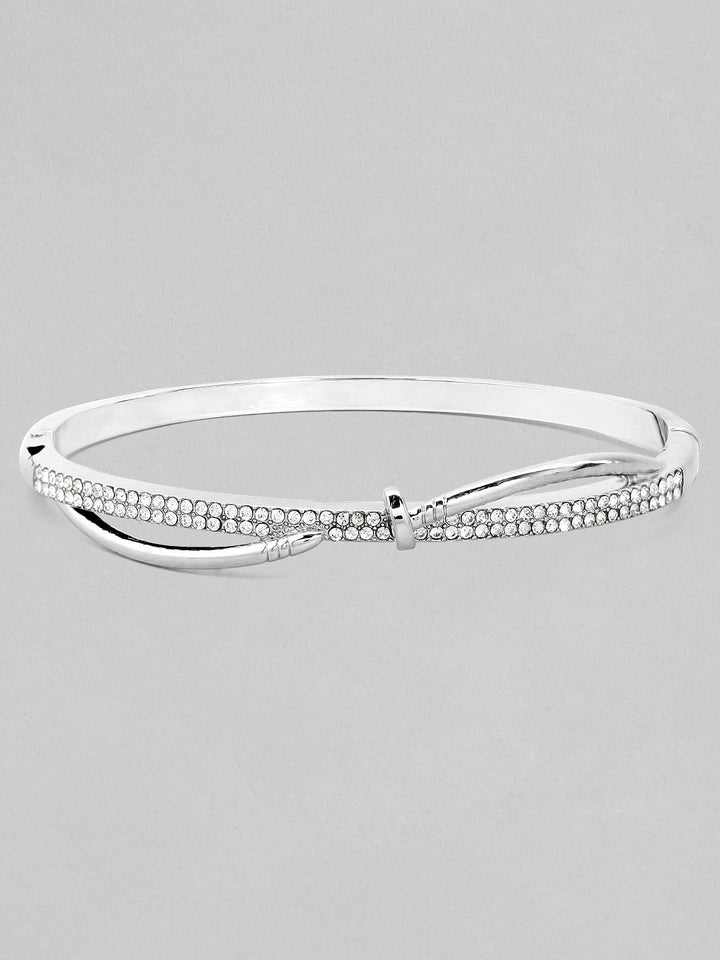 Rubans Zircon Studded Silver Plated Handcrafted Bracelet Bangles & Bracelets