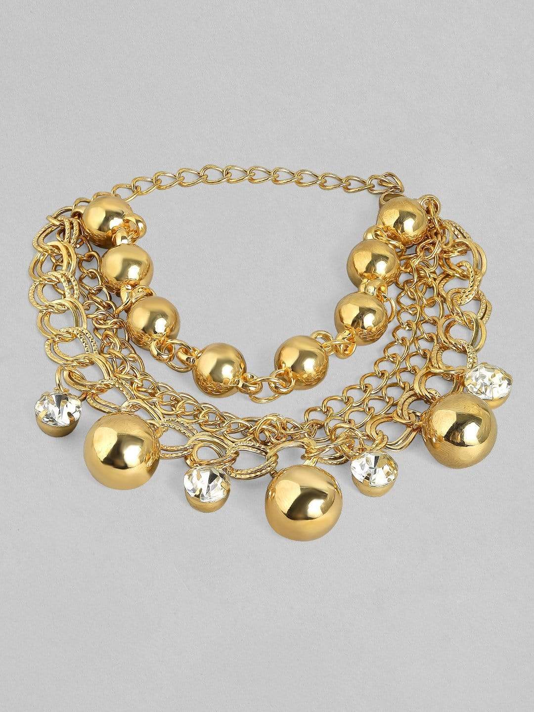 Rubanss Gold Plated Handcrafted Layered Bracelet Bangles & Bracelets