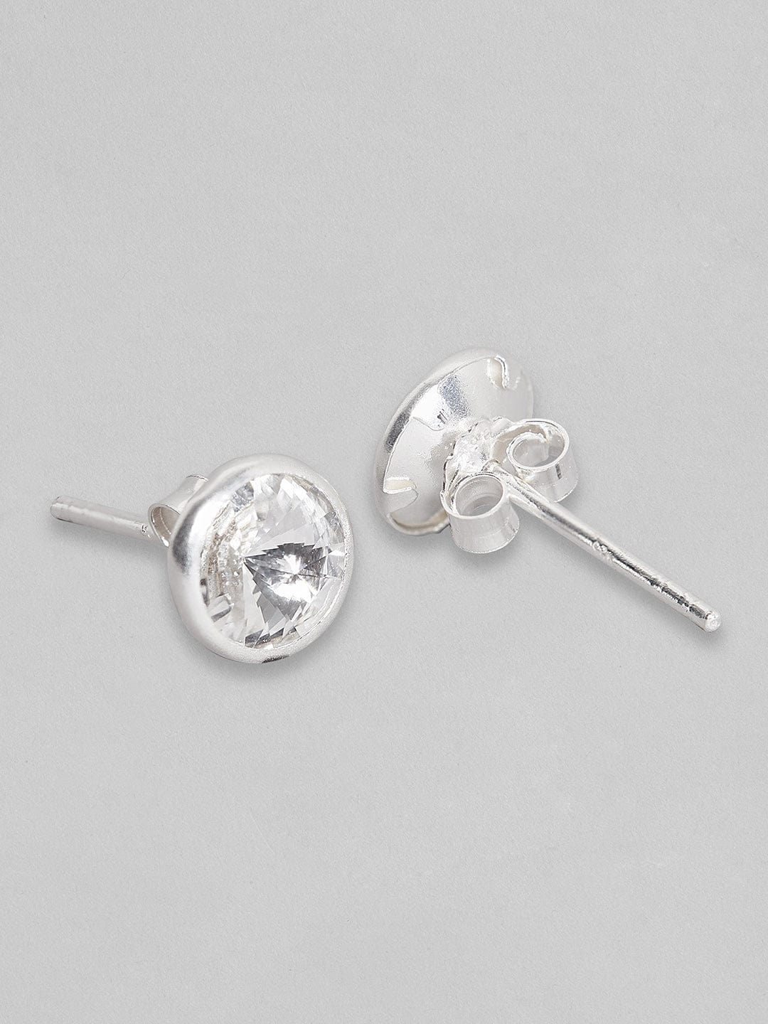 Sterling Silver Round Stud Earrings White Faux Shell India  Ubuy