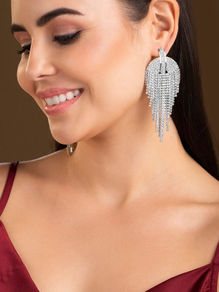 Tokyo Talkies gold Plated hanging Earrings Studded With American Diamonds. Earrings