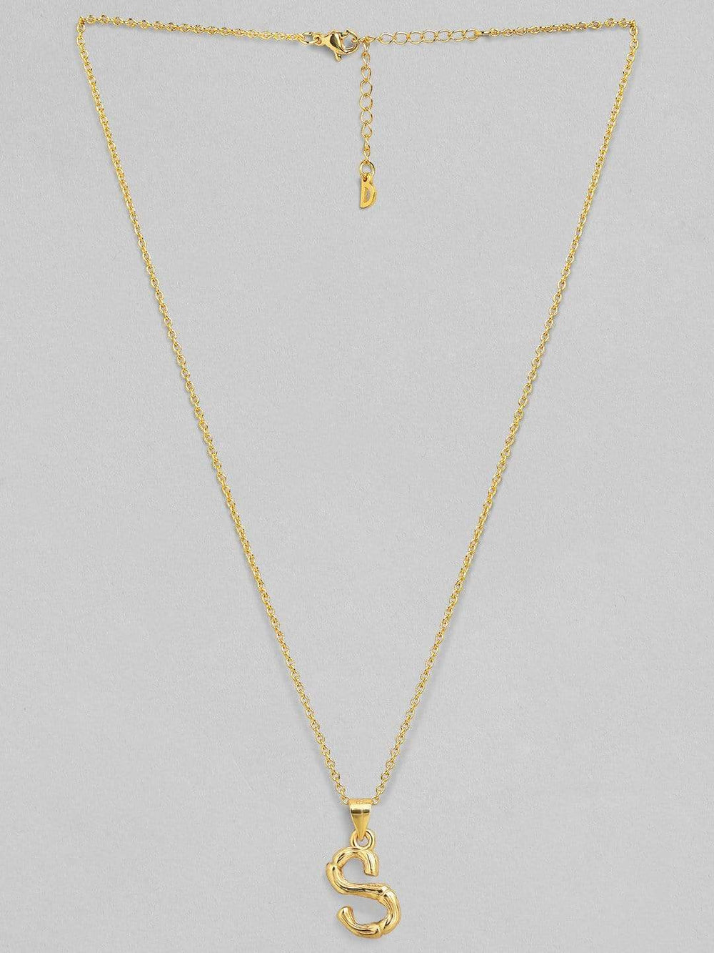 Tokyo Talkies X Rubans Gold Plated Alphabet "S" Necklace Chain & Necklaces