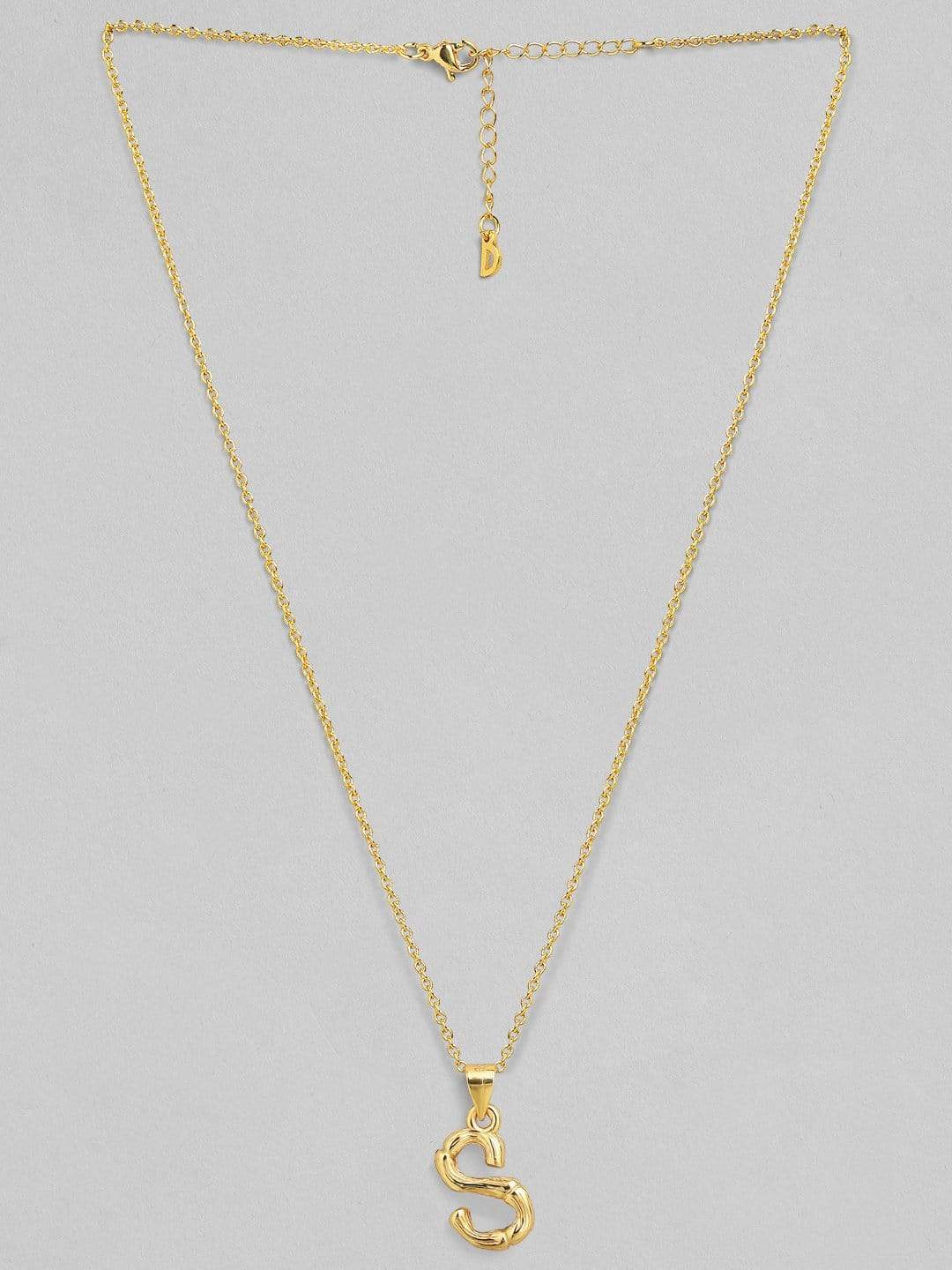 Tokyo Talkies X Rubans Gold Plated Alphabet "S" Necklace Chain & Necklaces