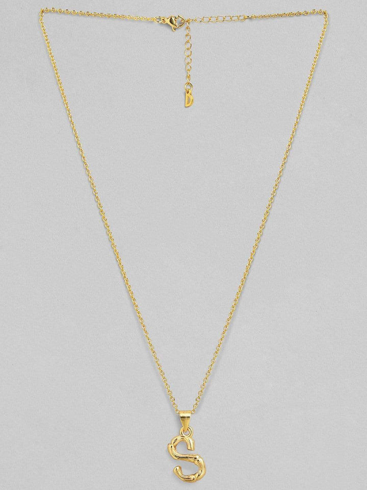 Tokyo Talkies X Rubans Gold Plated Alphabet "S" Necklace Chain & Necklaces