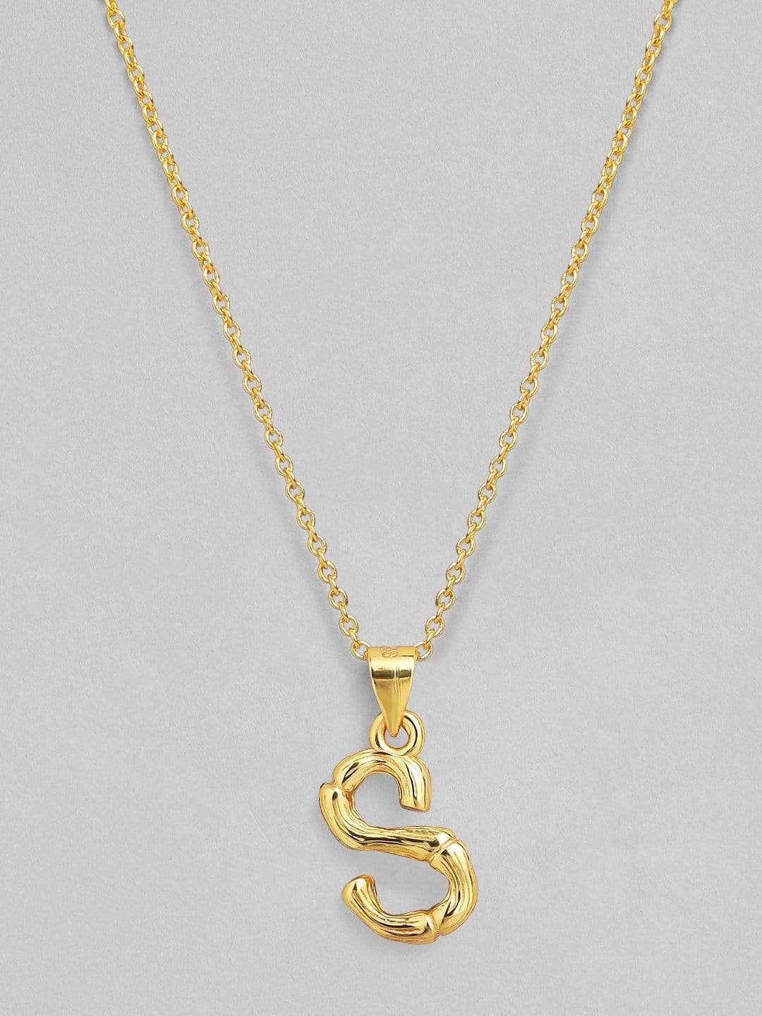 Tokyo Talkies X Rubans Gold Plated Alphabet "S" Necklace Chain & Necklaces