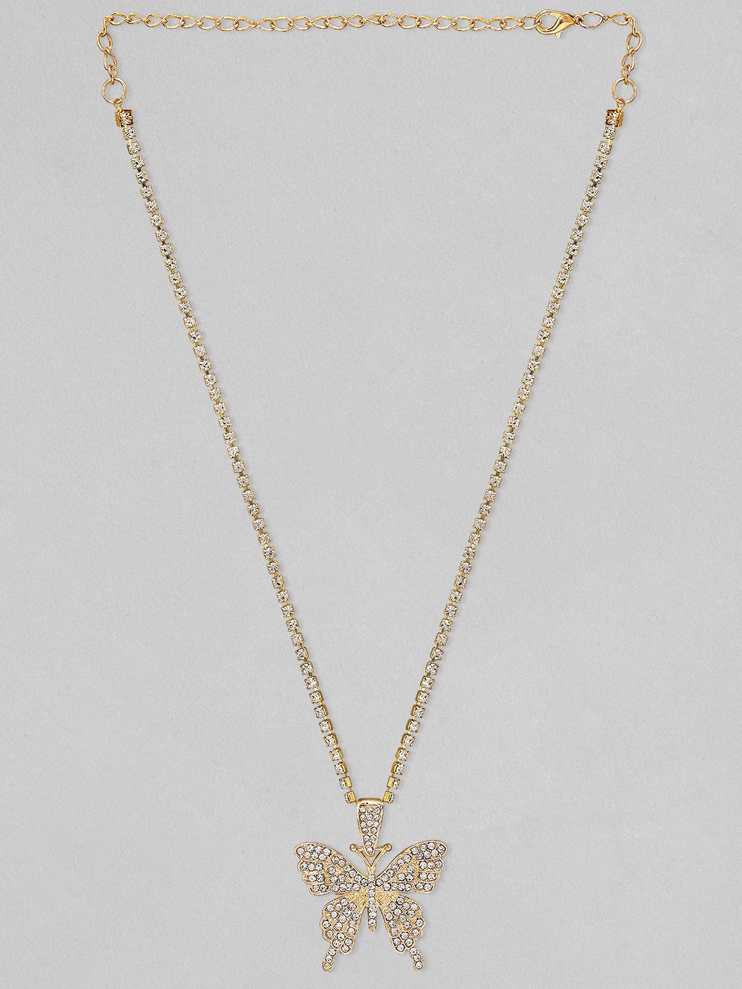 Tokyo Talkies X Rubans Gold Plated Butterfly Pendent Party Wear Necklace Chain & Necklaces