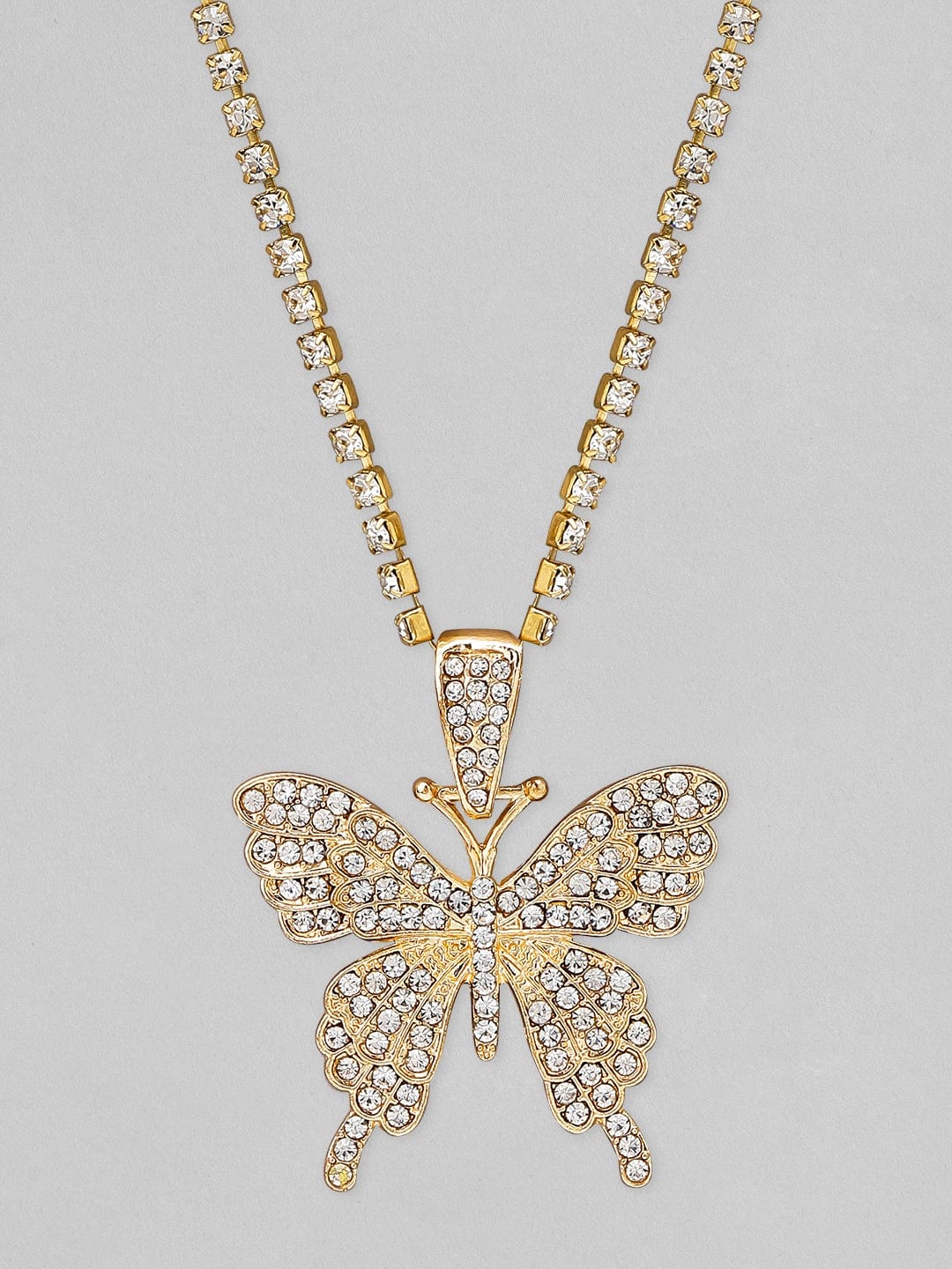 Tokyo Talkies X Rubans Gold Plated Butterfly Pendent Party Wear Necklace Chain & Necklaces