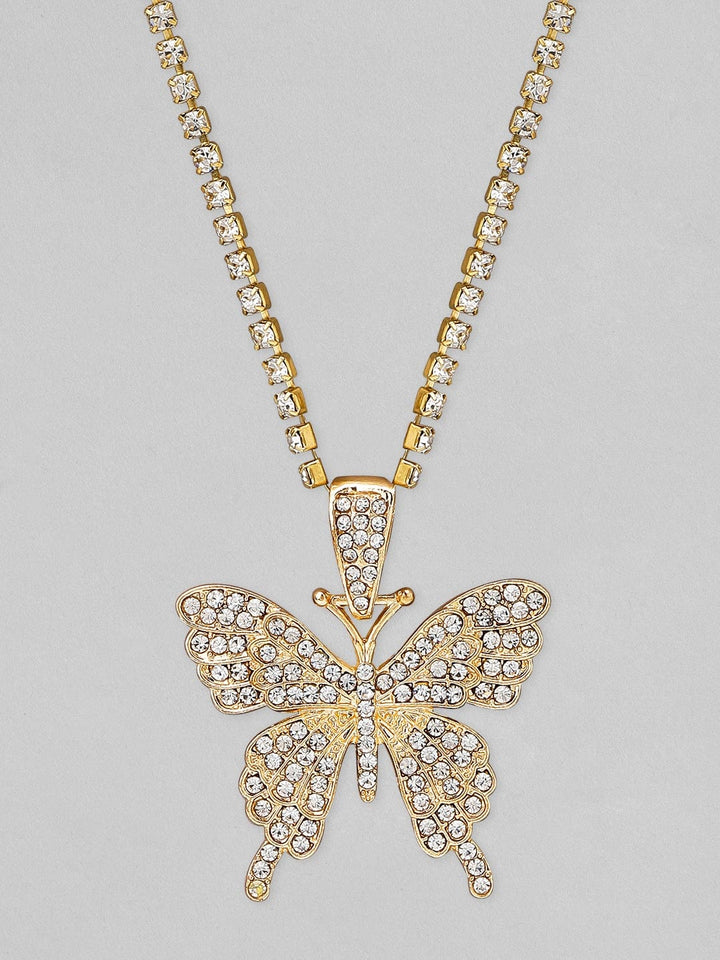 Tokyo Talkies X Rubans Gold Plated Butterfly Pendent Party Wear Necklace Chain & Necklaces