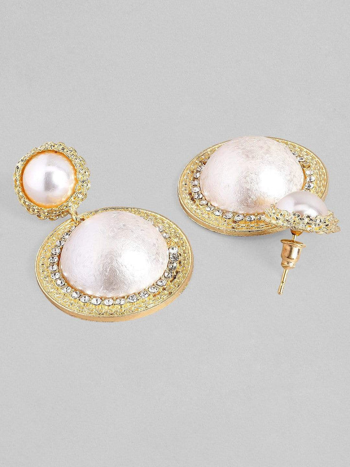 Tokyo Talkies X rubans Gold Plated Pearl Studded Party Wear Earring. Earrings