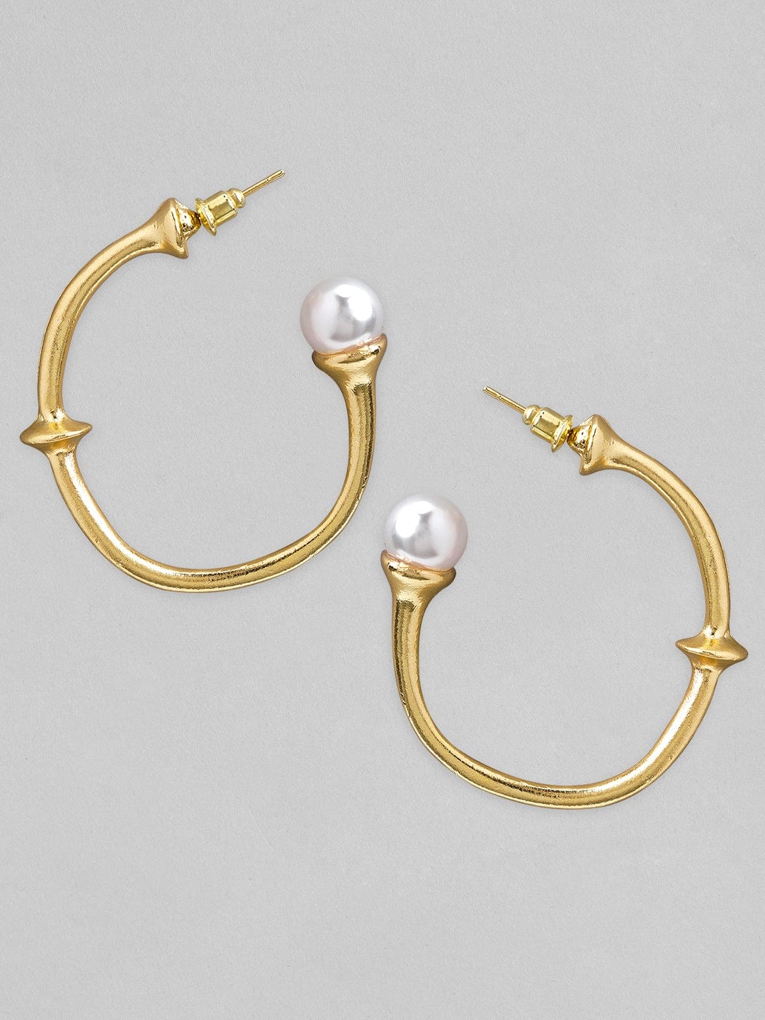 Tokyo Talkies x Rubans Gold Plated Pearls studded Hoop Earrings Earrings