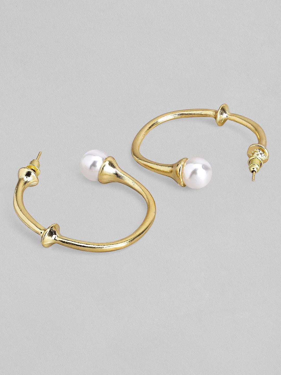 Tokyo Talkies x Rubans Gold Plated Pearls studded Hoop Earrings Earrings