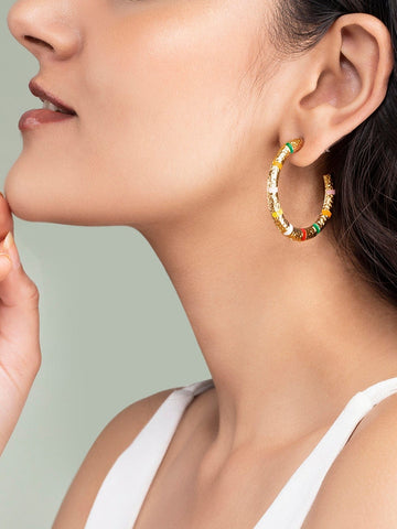 Rubans Multi Coloured Hoop Earrings Earrings