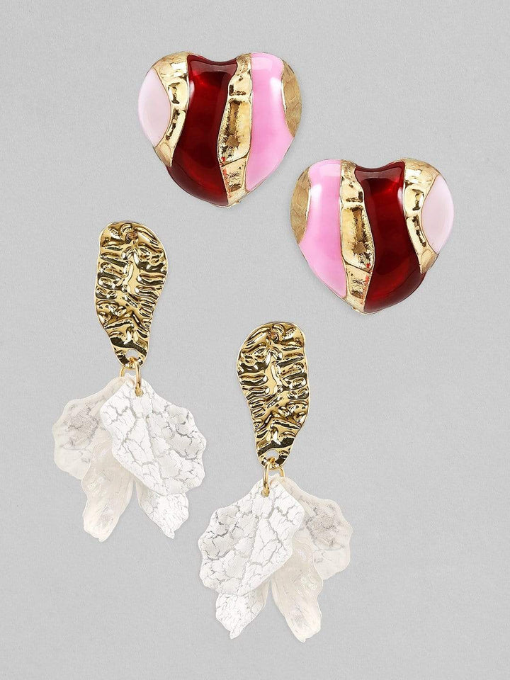 Tokyo Talkies X rubans Set of 2 Drop & Heart Shaped Earrings. Earrings